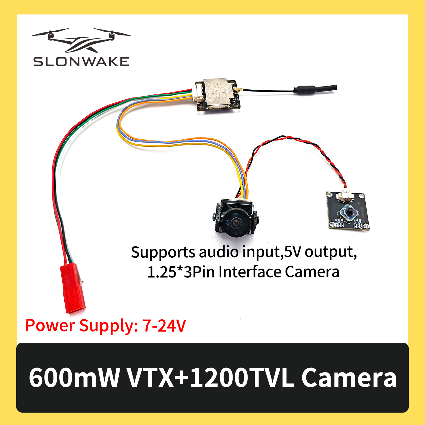 SLONWAKE 5.8G 600mW 7-24V FPV  - Drone Transmitter 评论和价格