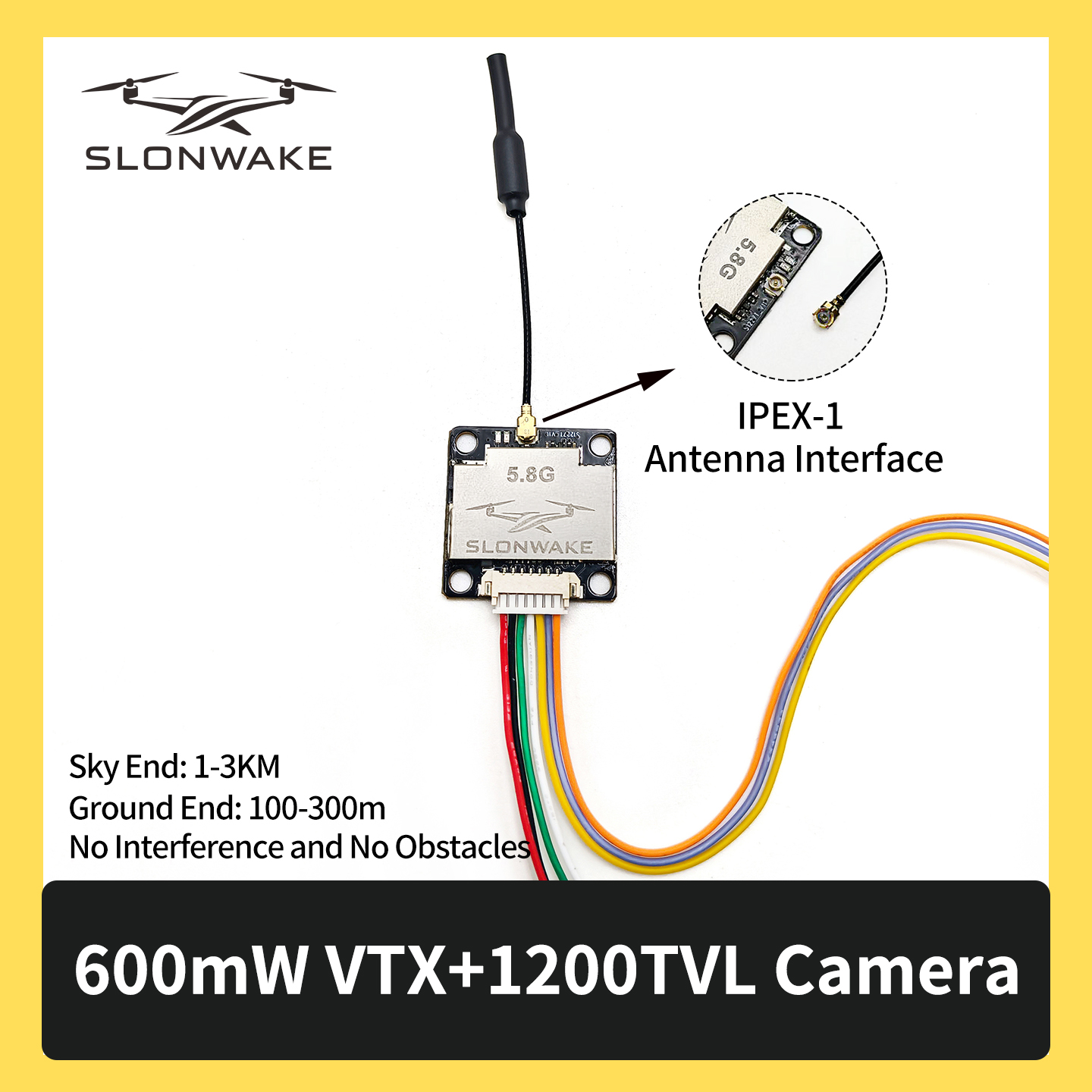 SLONWAKE 5.8G 600mW 7-24V FPV  - Drone Transmitter 评论和价格